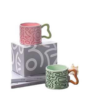 Taza de cerámica creativa con diseño de grafiti, tazas de <span class=keywords><strong>café</strong></span> y té simples de gran capacidad para la tarde, regalos de negocios - Product Image 4
