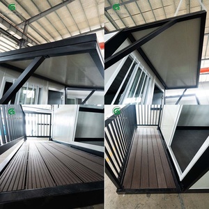 Maison conteneur pliable <span class=keywords><strong>de</strong></span> 20 pieds, maison pliable portable, maison modulaire extensible avec terrasse et auvent, installation rapide - Product Image 3
