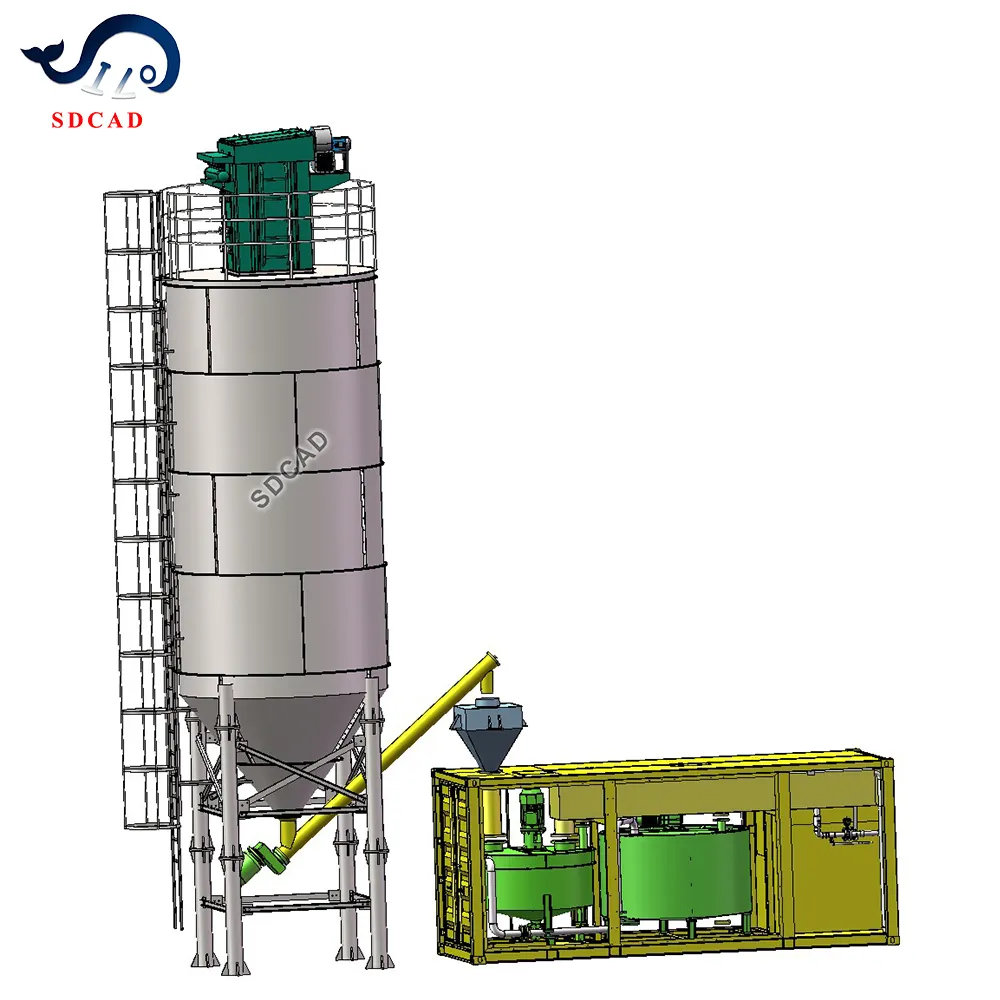 SDCAD Planta de dosificación de agua, cemento o bentonita Plantas de lechada y lechada Sistema de mezcla de cemento de planta de mortero