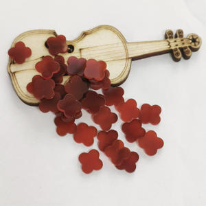 Cabujones de Ágata Roja Natural con Forma de Trébol de Cuatro Hojas, Piedras Preciosas Sueltas para Hacer Pendientes para Mujer - Product Image 1