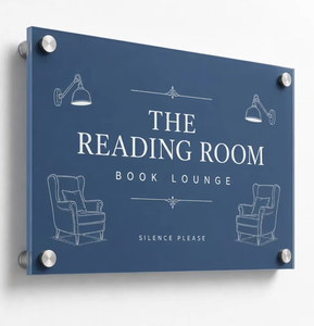 Letreros Acrílicos Personalizados de Fábrica para Librerías, Logotipos de Bibliotecas, Soportes de Pared, Impresión UV, Corte Láser, Venta al Por Mayor - Product Image 1