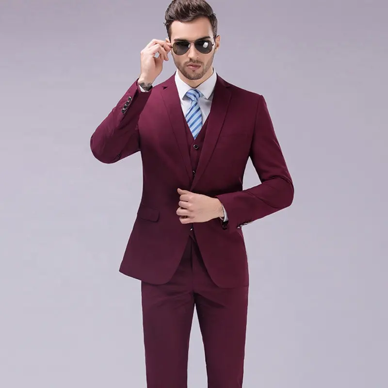 Hyfm021 Men's Suit 2022 New Slim Men's Double Button Three-piece Groom Groomsmen Dress