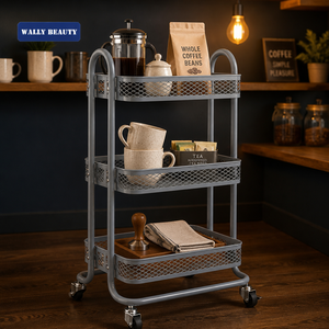 Carrito de Belleza Móvil Negro de 3 Niveles, Carrito de Salón Rodante con Ruedas Bloqueables para Servicio <span class=keywords><strong>a</strong></span> Domicilio - Product Image 4