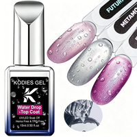 KODIES GEL 3D Water Drop Top Coat Sans HEMA & Sans TPO Végan Écologique Longue Durée 3-4 Semaines Sans Essuyage Semi-Permanent UV Nail Art