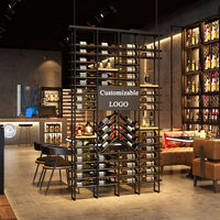 Casier à vin industriel en acier inoxydable 27/36 bouteilles – Durable, créatif, pour bar commercial, écran de séparation, restaurant, à poser au sol
