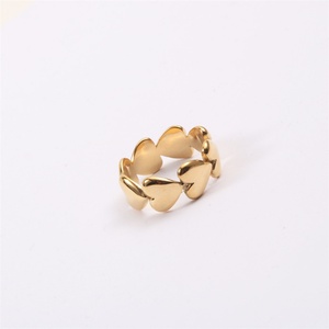 Custom Minimalist Tarnish Free Heart <b>Ring</b> <b>Finger</b> Jewelry, Stainless Steel Gold <b>Rings</b> for Women - Product Image 4