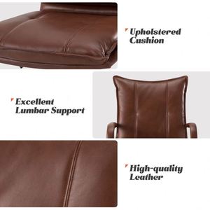 <span class=keywords><strong>Silla</strong></span> de <span class=keywords><strong>escritorio</strong></span> de oficina para el hogar de cuero con patas y brazos dorados - Product Image 6
