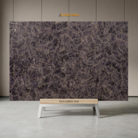 Marbre gris-violet profond contemporain, idéal pour les environnements intérieurs professionnels haut de gamme, murs décoratifs modernes pour salles de réunion