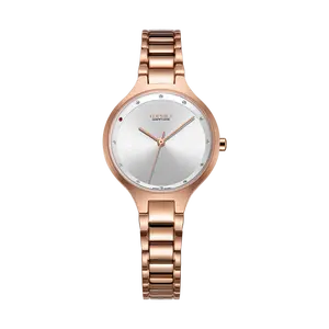 Tophill marca simple casual reloj de pulsera para mujer agente de distribución de moda de lujo de acero inoxidable relojes de cuarzo para las mujeres