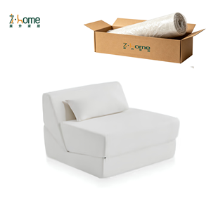Vacuum Compression Sofa Armless Wedge Back Floor Chair Sherpa Fabric Space-Saving Seat Living Room Apartment Bedroom <b>Study</b> - Product Image 3