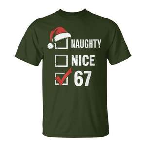 T-shirt de Noël Naughty Nice 67 Six Seven Gen Alpha - Product Image 1