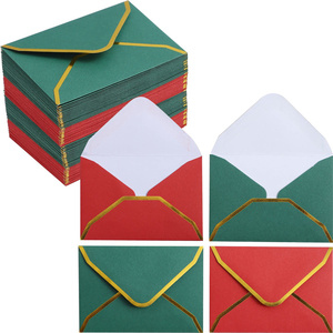 <span class=keywords><strong>Mini</strong></span> enveloppes rouges avec bordure dorée Enveloppes de cartes-cadeaux personnalisées Petite <span class=keywords><strong>enveloppe</strong></span> de Noël Couleurs assorties - Product Image 2