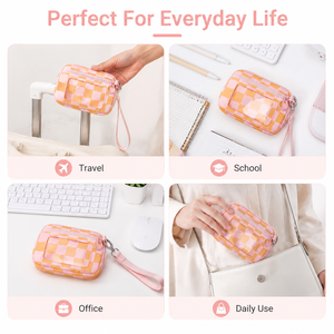 Monedero a Cuadros, Mini Bolsa Portátil con Correa para la Muñeca, Bolsa <span class=keywords><strong>de</strong></span> Almacenamiento Pequeña para Viajes, Escuela, Uso Diario, OEM Personalizado - Product Image 5