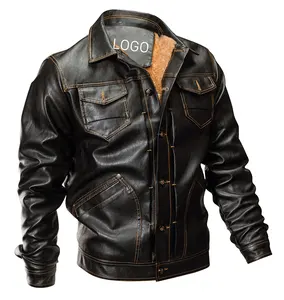 Dropshipping Wholesale Fashion Men Racer Motorcycle PU Leather Jackets jaqueta de couro masculino Hooded Coat Brown Black