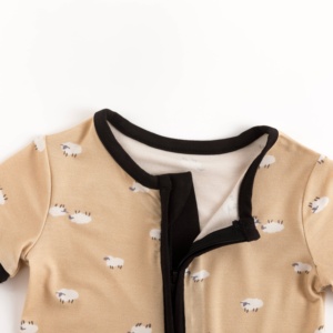 Miozing İlkbahar/Sonbahar Stokta Yumuşak Esnek Bambu Elyaf Bebek Çift Fermuarlı Pijama Toptan Butik Küçük Siparişler İçin - Product Image 6