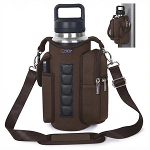 Sac bandoulière magnétique tendance pour homme avec logo personnalisé, en PU imperméable, fermeture éclair, aimant puissant, pochette pour téléphone et porte-bouteille d'eau pour le sport - Product Image 1