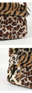 Women's Fashionable Anti-Theft Plush Leopard Print Patchwork Fluffy <b>Backpack</b> Faux Fur <b>Backpack</b> for Daily Use - Product Image 2