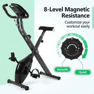 Vélo d'exercice pliable à résistance magnétique avec cadre en acier pour entraînement cardio à domicile, logo personnalisé - Product Image 1