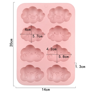 Molde de Silicona con Forma de Nube y 8 Caras Sonrientes para Pasteles, Velas, Jabones, Pudines y Resina, Sin BPA, de Baking Factory - Product Image 2