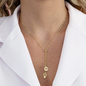 Collar Infantil con Disco Redondo Personalizado con Grabado, Acero Inoxidable, Chapado <span class=keywords><strong>en</strong></span> Oro de 18K, Joyería Permanente, Regalo de Navidad para Mamá - Product Image 2