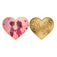 Nouveauté 2026 : Pièces de monnaie en métal doré en forme de cœur pour la Saint-Valentin – Cadeau idéal pour les couples