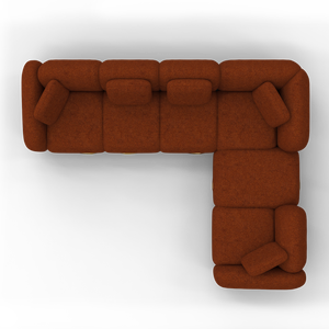 Canapé en tissu de luxe italien avec base en laiton, canapés de salon modernes en forme de L, ensembles de canapés pour villas haut de gamme, personnalisables - Product Image 3