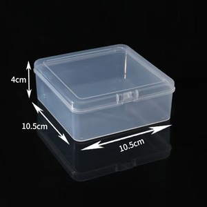 Mini caja transparente cuadrada para guardar joyas, 3,4 cm, con tapa para tapones para los oídos, organizador portátil - Product Image 2