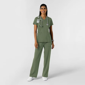 Divisa Ospedaliera Personalizzata per Donne, Completo Infermieristico con Pantaloni Dritti, Uniforme Medica per Salone Dentistico e Centro Estetico - Product Image 1