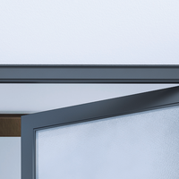 Porte d'entrée extérieure insonorisée à ouverture latérale en verre et aluminium, homologuée STC, avec joint en mousse à cellules fermées de qualité hospitalière, pour hôtels et usines