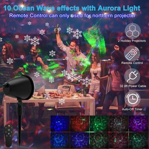 Máy chiếu bông tuyết giáng sinh ngoài trời 2 gói | Led tuyết rơi & hiệu ứng trang trí, thiết kế chống nước - Product Image 4