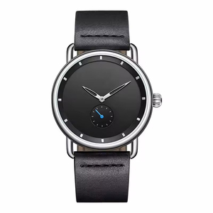 simple design classic stainless steel men quartz <b>watch</b> with retro lather strap good price customized logo - Product Image 2