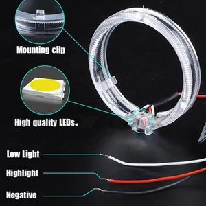 Nuevos faros LED de ojo de demonio de 5W para coches, motocicletas, luz de circulación diurna colorida DRL 12V, Mini lente de proyector, nuevo Kit de lámpara DIY - Product Image 2