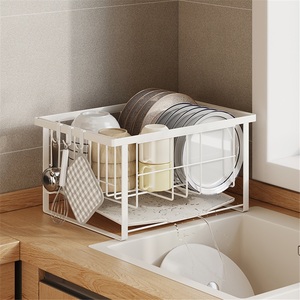Kitchen Towel <b>Plate</b> Storage Rack Stainless Steel Modern Non-Folding Double-Tier Waterproof Standing Countertop Drainage Drying - Product Image 3