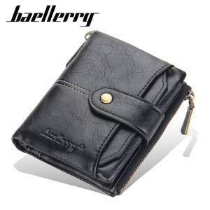 กระเป๋าสตางค์แบบสั้นสำหรับผู้ชาย Baellerry สีดำ หนัง PU พร้อมสายคล้องกันขโมย ช่องใส่บัตรหลายช่อง ช่องใส่เหรียญแบบซิป ใช้ได้ทุกวัน - Product Image 5