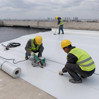 Membrane imperméable en PVC de 1,5 mm, feuille de toiture renforcée pour système d'étanchéité de toiture plate commerciale et industrielle