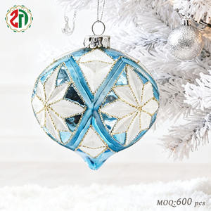 Handgemachte bunte Glas gestreifte Zwiebel Anhänger neues Design Home Holiday Dekor für Weihnachts baum Baum Ornamente - Product Image 2