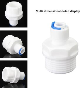 ข้อต่อแบบกดเพื่อเชื่อมต่อ ขนาด 3/4 นิ้ว เกลียวตัวผู้ ต่อกับท่อ PE ขนาด 1/4 นิ้ว OD ข้อต่อแบบเร็วสำหรับเครื่องกรองน้ำ <span class=keywords><strong>RO</strong></span> - Product Image 6