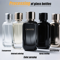 Flacon de parfum en verre rectangulaire noir personnalisé de 10 ml avec pulvérisateur à sertir, anti-fuite, rechargeable, emballage de luxe, impression sérigraphique