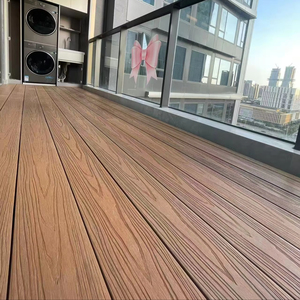 Лидер продаж: Современный дизайн, гладкий композитный террасный настил из ДПК, соэкструдированный, с замковым соединением, водонепроницаемый, износостойкий, для сада и улицы - Product Image 1