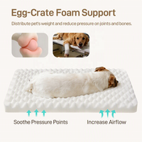 Coussin orthopédique pour chien en mousse alvéolée, avec rebord, imperméable, antidérapant, housse lavable en machine, pour chiens de petite et grande taille