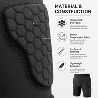 Short de compression rembourré pour la protection des cuisses, des hanches et des fesses, équipement de protection en nid d'abeille pour le football et le rugby