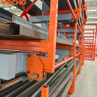 Système de rayonnage télescopique robuste en acier au carbone résistant à la corrosion, capacité 3T/étagère pour le stockage de tuyaux