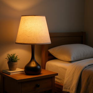 ONEWISH <b>Bedside</b> <b>Lamp</b> Fabric Shade <b>Touch</b> Control LED 3-Way Dimmable for Bedroom Farmhouse Style Large Size - Product Image 2
