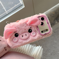 Nouvelle Arrivée Coque de Téléphone en TPU Souple Antichoc avec Protection Anti-Collision Motif Dessin Animé pour iPhone 16 17 Pro Max Housse Adorable en Peluche Cochon