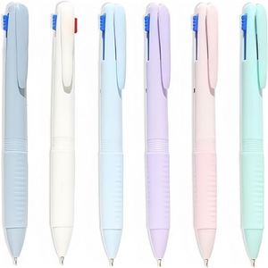 Stylo bille 4-en-1 mignon à motif floral et plume, multicolore, en plastique, pointe 1,0 mm, pour étudiants et bureau, encre multicolore - Product Image 2