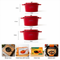 Mini-cocotte en fonte émaillée avec couvercle, petite cocotte hollandaise pour la cuisine domestique et les restaurants