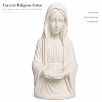 Statue de la Vierge Marie en céramique, figurine en porcelaine blanche, décoration religieuse catholique pour la maison, fournitures d'église, personnalisation OEM ODM