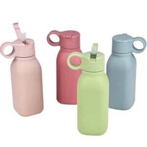 Nueva Botella Infantil de Silicona de 450 ml, Libre de BPA, con Pajita para Beber Directo, a Prueba de Fugas, Aislamiento Térmico, para Viajes, Escuela, Gimnasio, Deportes, Campamento - Product Image 1