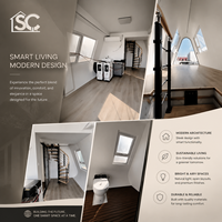 Maison conteneur préfabriquée innovante et écologique, pod de vie modulaire moderne, contrôle intelligent, garantie durable de 5 ans, étoile