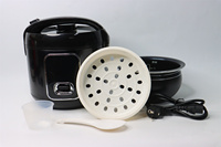 Mini-cuiseur électrique 1,5 L, cuiseur à riz noir pur, pot et cuiseur vapeur antiadhésifs noir et or, pour la cuisson du riz, fonction maintien au chaud, usine OEM